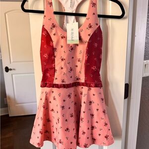 Floral Pink and Red Dress